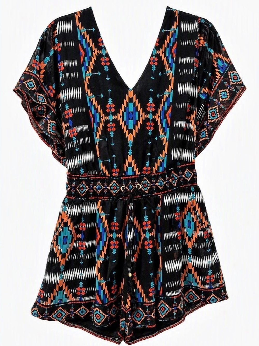 bebe Women's Aztec Print Romper Like New